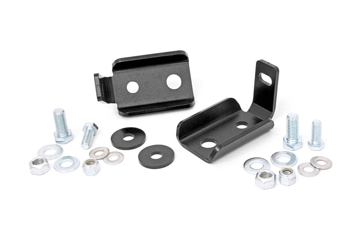 Fits Jeep Wrangler JK (07-18) Shock Relocation Brackets; Front; 1020