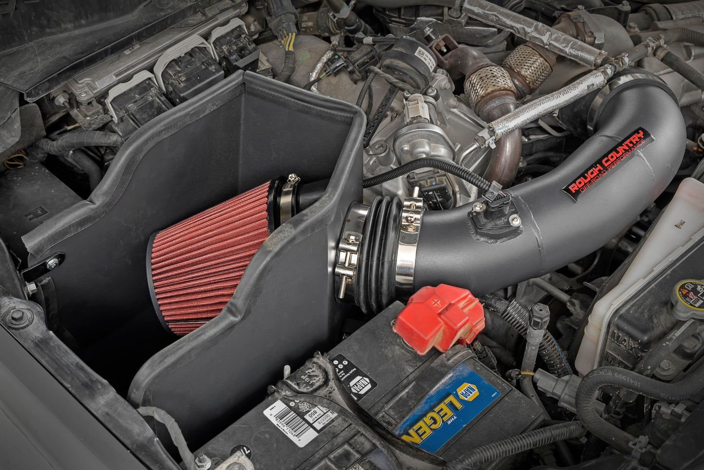 Fits Ford F-250 SD(17-19) Rough Country 6.7L Cold Air Intake w/Prefilter 10490PF