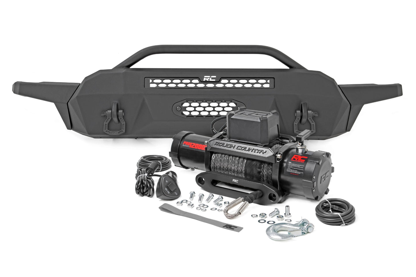 Fits Tacoma 4WD(16-23) Front Bumper 12000-Lb Pro Series Winch 10717