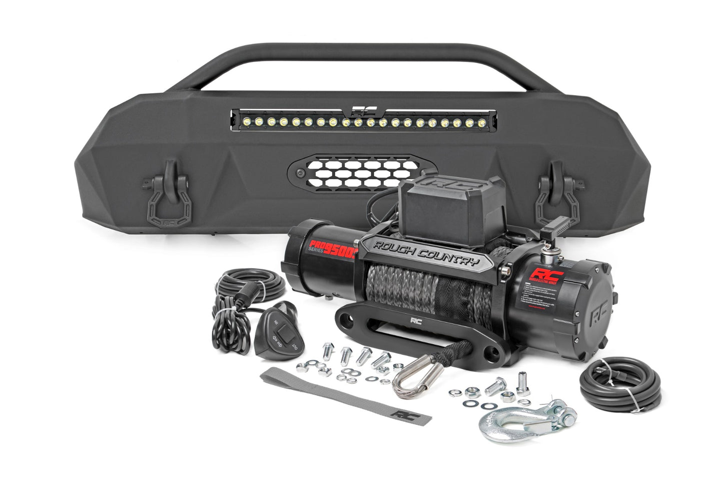 Fits Toyota Tacoma 4WD (2016-2023) Front Bumper; Hybrid; 20" Blk DRL LED; 10726