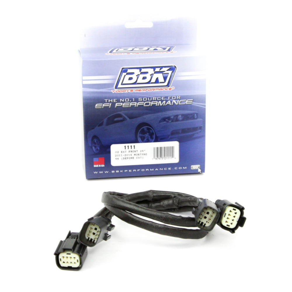 Fits 2011-2014 Mustang V6 3.7L Front O2 Extensions- 24In (Pair)-1111 - Car Part People