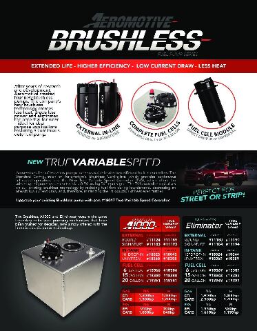 Electric Fuel Pump High Flow EFI Performance Universal Fit Aeromotive 11183-BGPL
