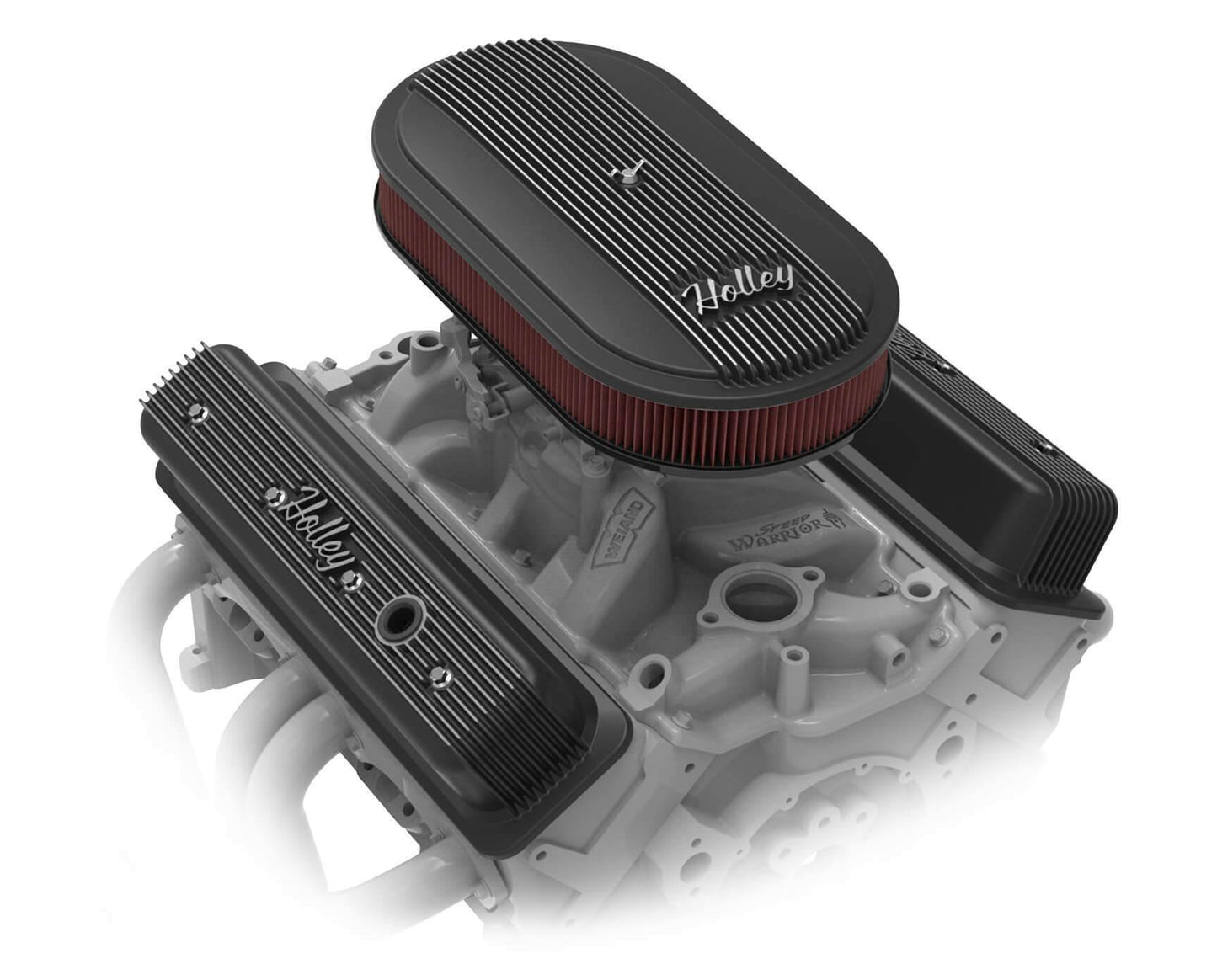 Holley Vintage Series Oval Air Cleaner - Satin Black Machined - 120-402