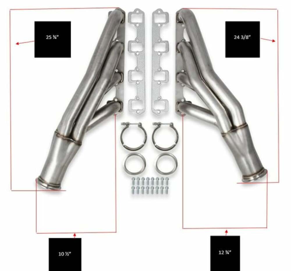 Flowtech Small Block Ford Turbo Headers - Polished 304 Stainless Steel 12168FLT