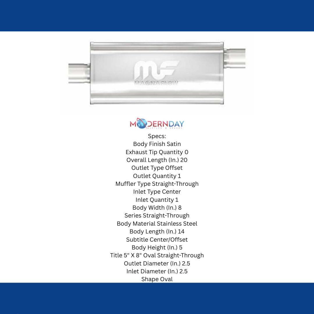 Universal Performance Muffler Mag SS 5X8 14 2.5/2.5 O/C 12226 Magnaflow