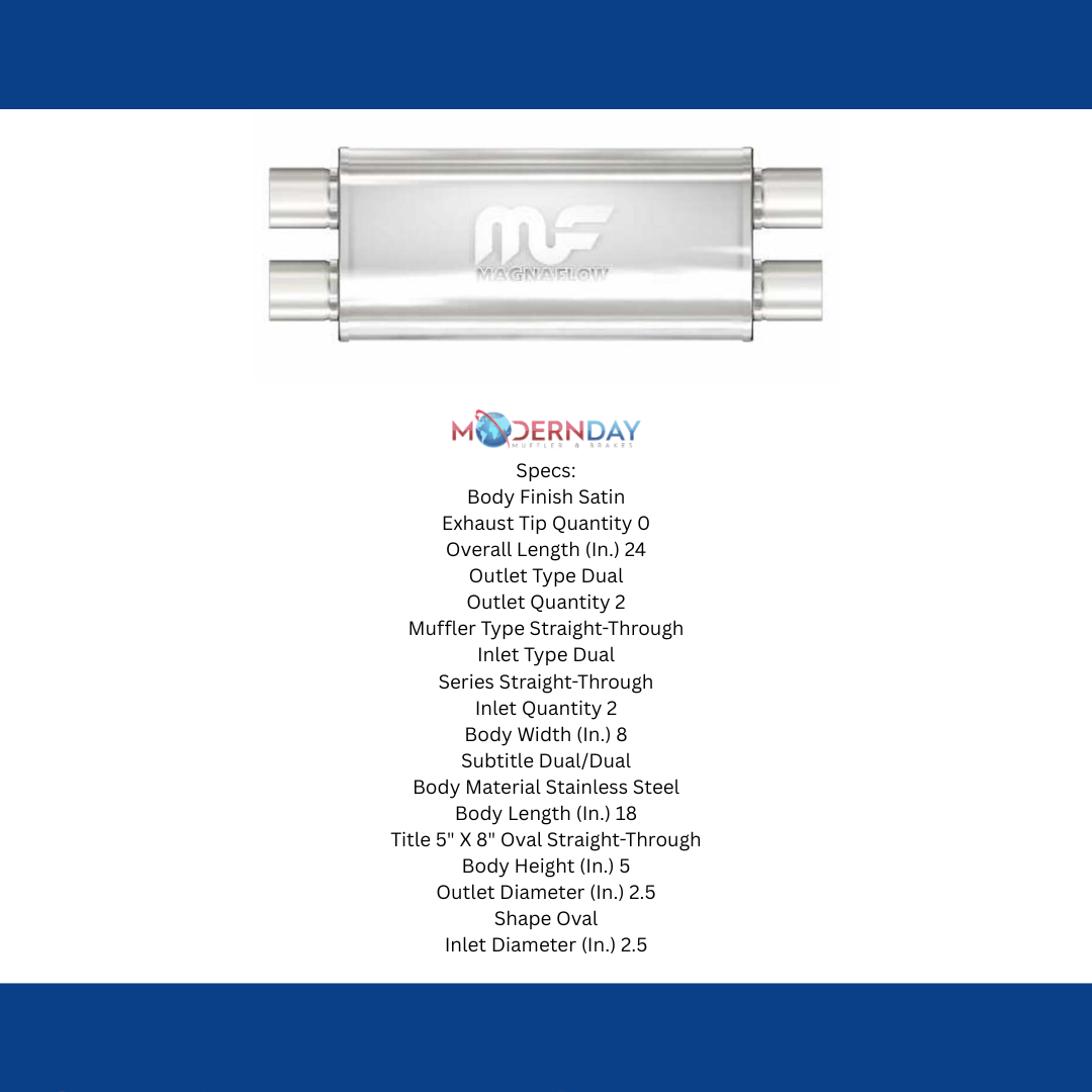 5x8 Oval Muffler, 2.5 Dual In/Out, 18 Body, 24 Length 12468 Magnaflow