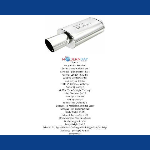Universal Performance Muffler W/Tip Mag Rs 14X5X8 3/4.00 14834 Magnaflow