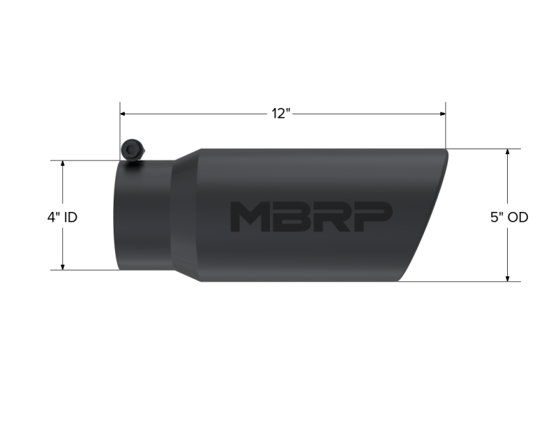 5 " Angled Tip - T5051BLK - Exhaust Tips Car Part People