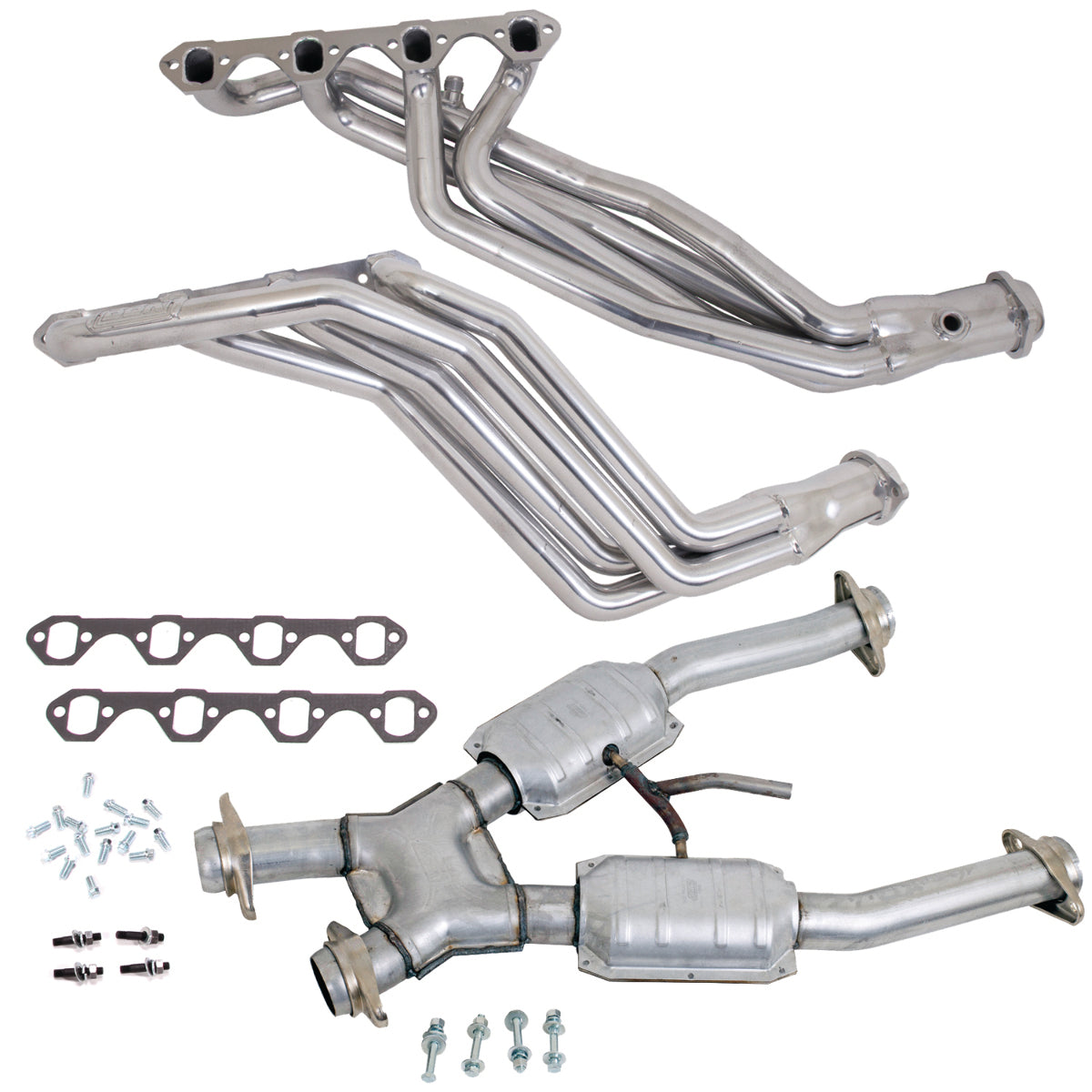 Fits 1994-95 Mustang 5.0L 1-5/8 Tube Headers, Short Mid X Pipe w/Converter-15193 - Car Part People