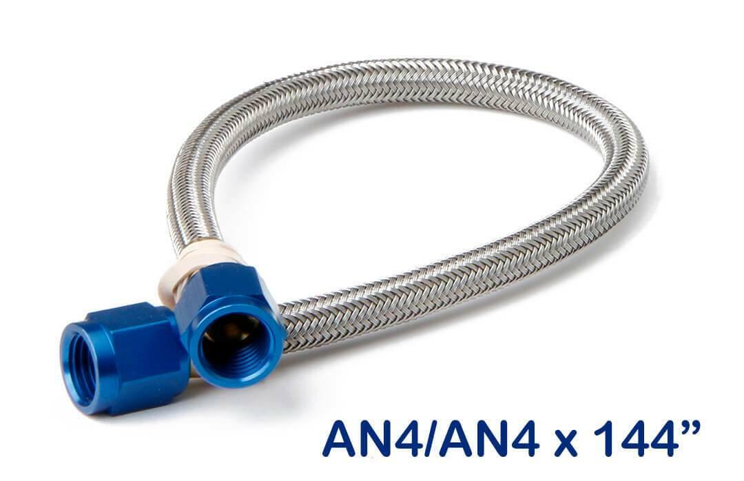NOS Stainless Steel Braided Hose -4AN 12-foot Blue - 15290NOS