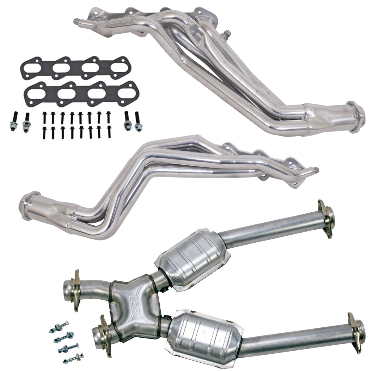 Fits 1996-1998 Mustang 1-5/8 Tube Headers, Short Mid X Pipe w/Converter-15323 - Car Part People