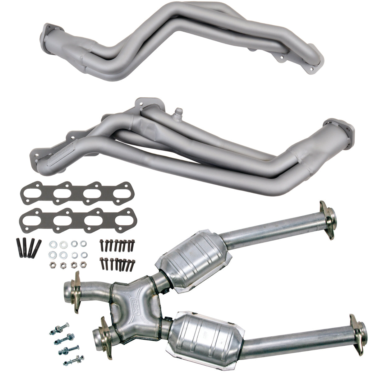 Fits 1999-2004 Mustang 1-5/8 Tube Headers, Short Mid X Pipe w/Converter-15332 - Car Part People