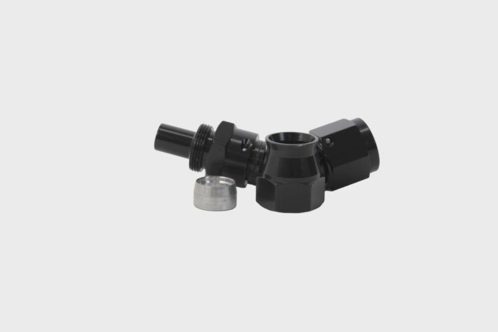 Aeromotive 15354 Hose End, PTFE, Black Anodized, Straight, 45, 90, 180 - Fuel Hose Ends Car Part People