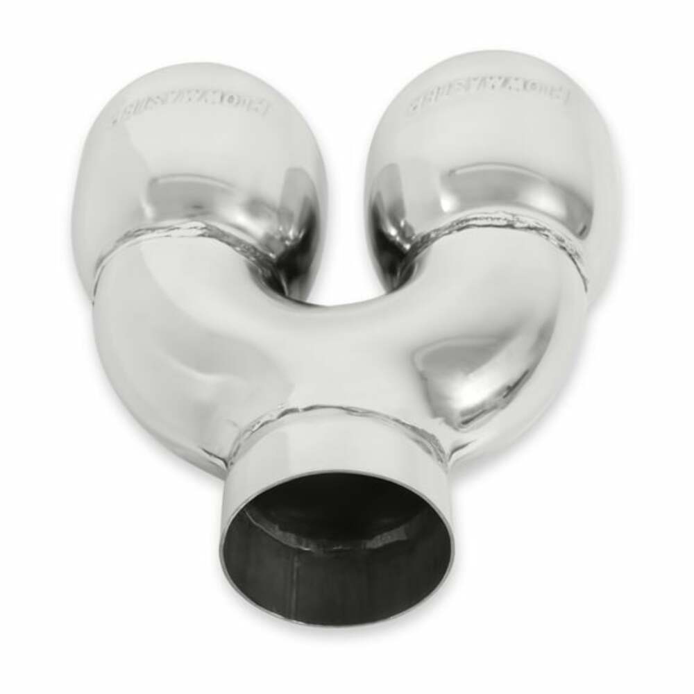 Dual 3.5 in. Rolled Angle Polished SS Fits 2.50" Fowmaster Exhaust Tip - 15369
