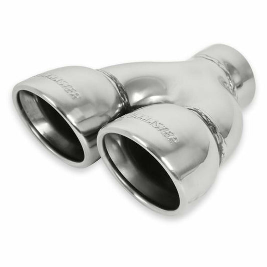 Dual 3.5 in. Rolled Angle Polished SS Fits 2.50" Fowmaster Exhaust Tip - 15369