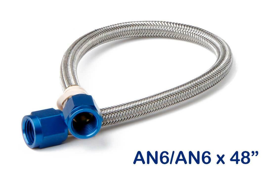 NOS Stainless Steel Braided Hose -6AN 4-foot Blue - 15420NOS