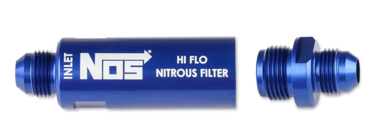NOS In-Line Hi-Flow Nitrous Filter, 6AN - Blue - 15557NOS