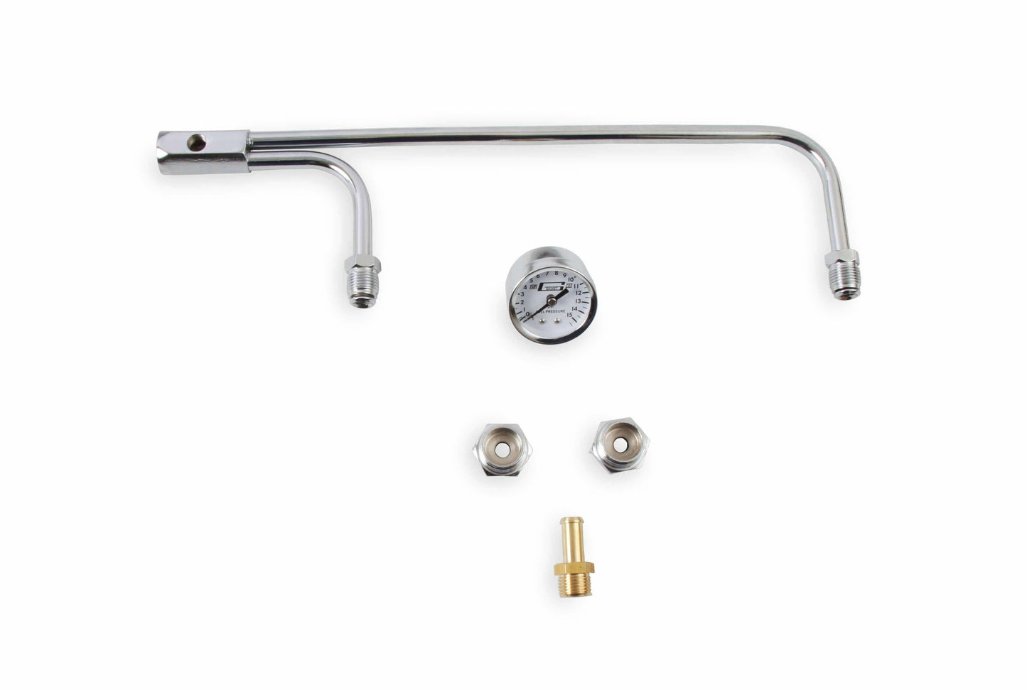 Mr. Gasket 1559 Mr. Gasket Fuel Line Kit with Gauge & Fittings - Chrome