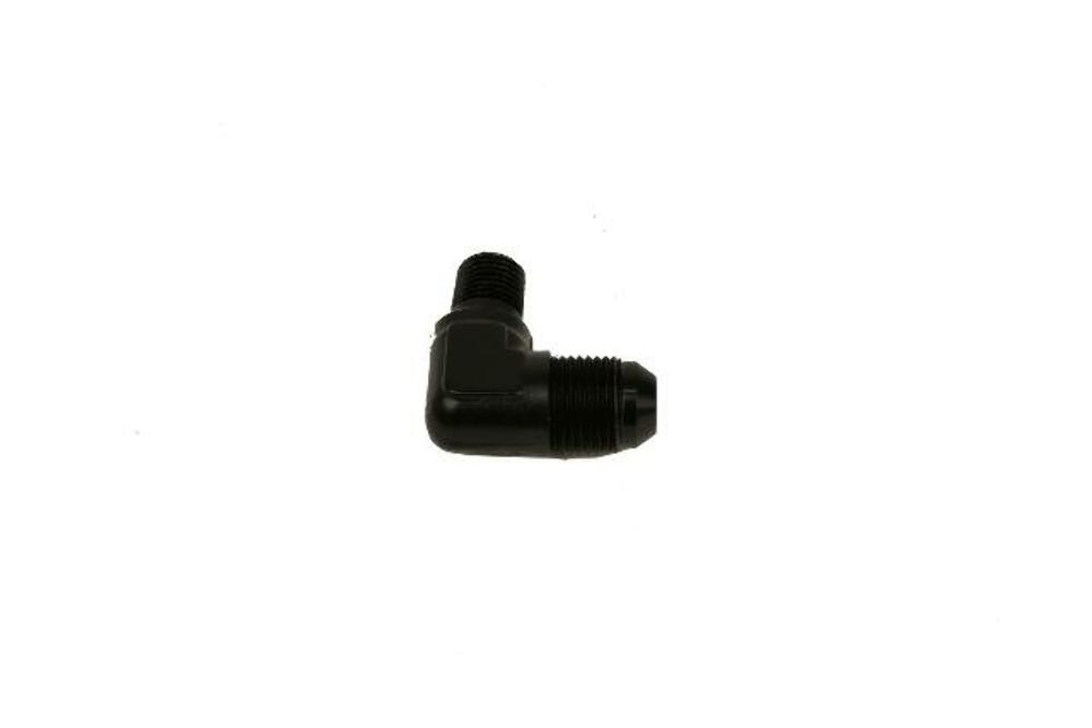 Aeromotive 15667 1/4-MNPT to AN-08 Elbow Fitting, 90-Deg, Black - Fuel Line Fittings and Adapters Car Part People