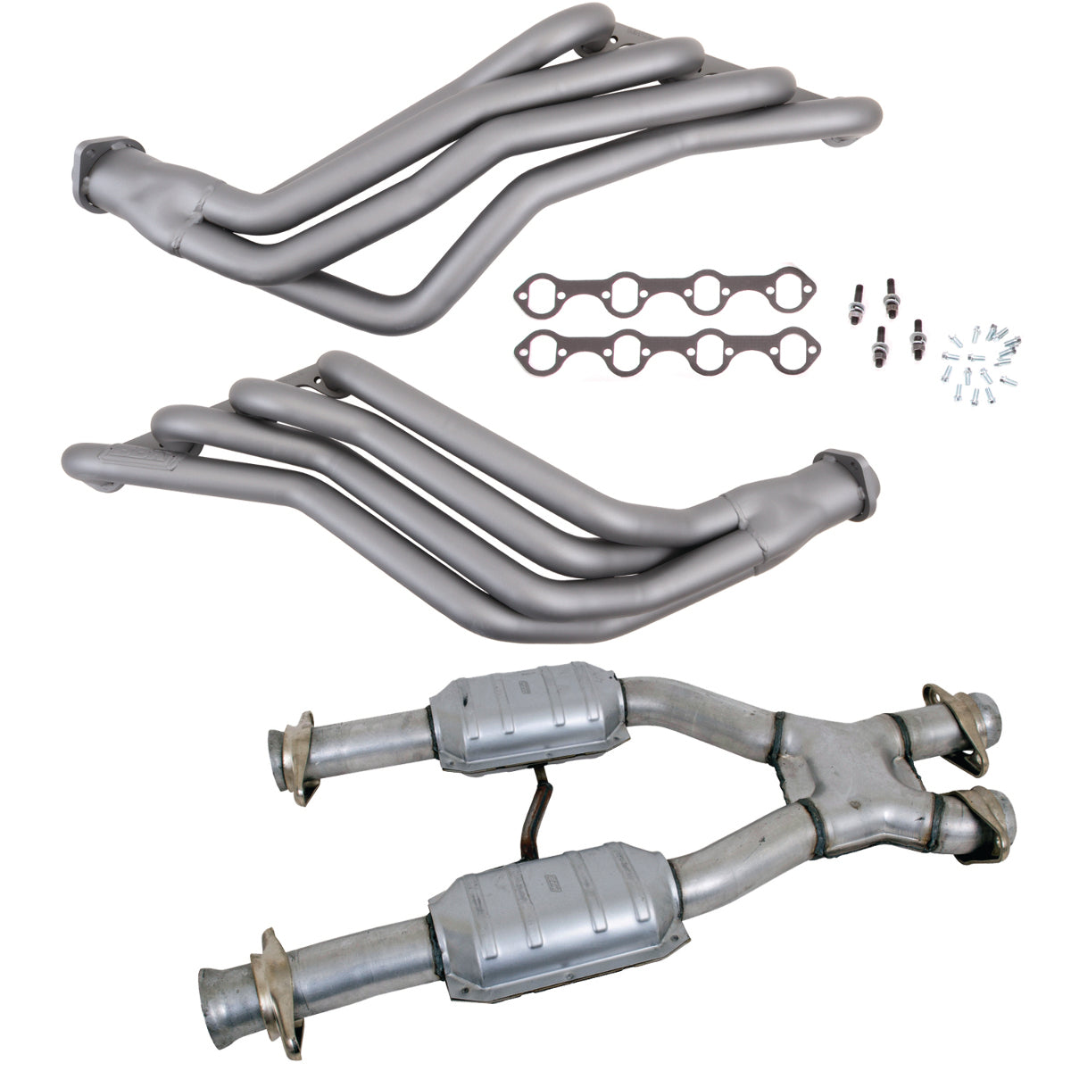 Fits 1986-93 Mustang 1-3/4 Long Tube Headers, Short Mid X Pipe w/Converter-15692 - Car Part People