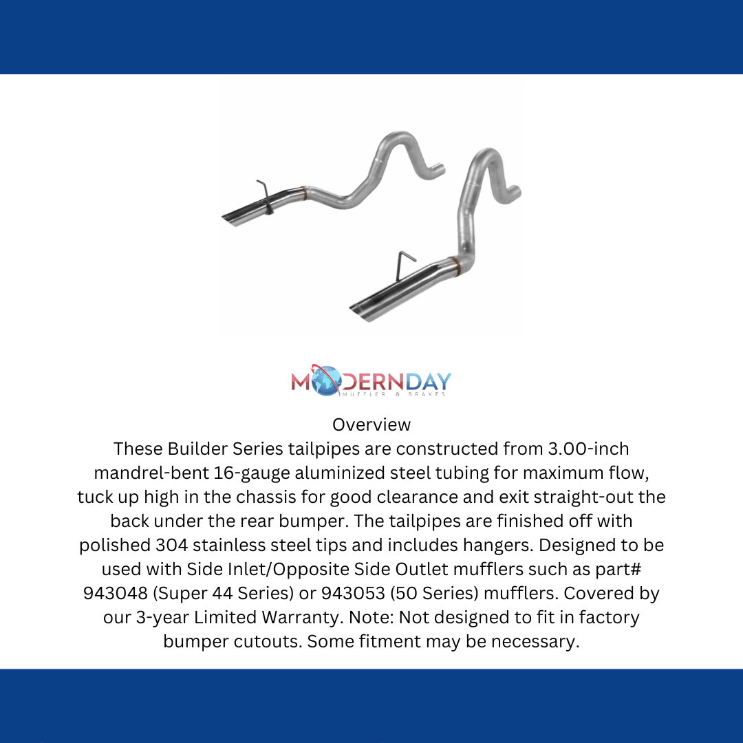 1986-1993 Ford Mustang LX Prebent Tailpipes Flowmaster 15820
