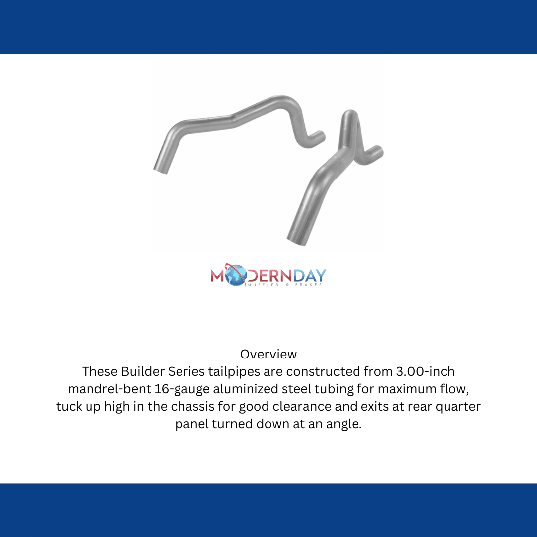 Flowmaster 15822 - 1967-1969 Chevrolet Camaro Prebent Tailpipes 3.00 inch Aluminized Pipe
