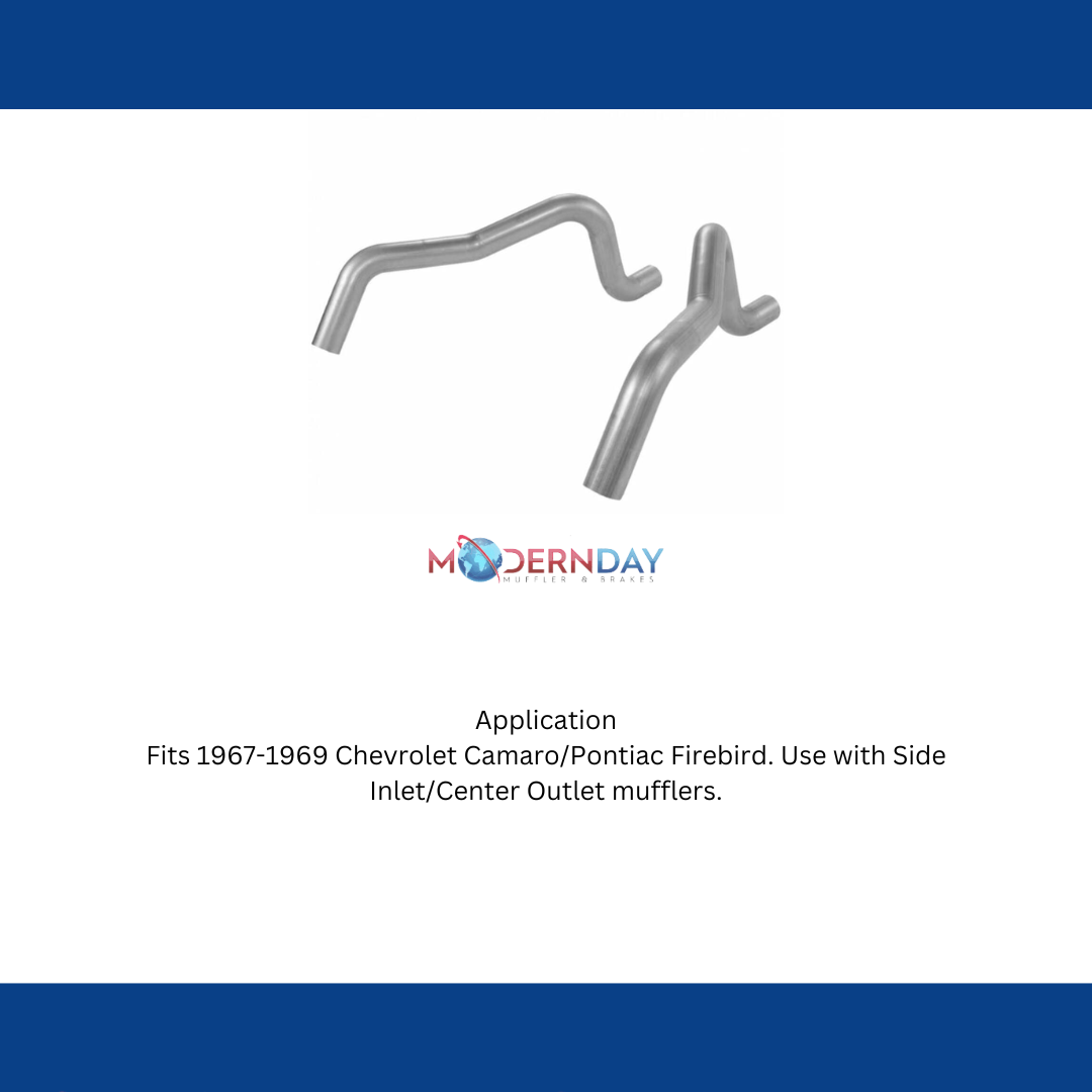 Flowmaster 15822 - 1967-1969 Chevrolet Camaro Prebent Tailpipes 3.00 inch Aluminized Pipe