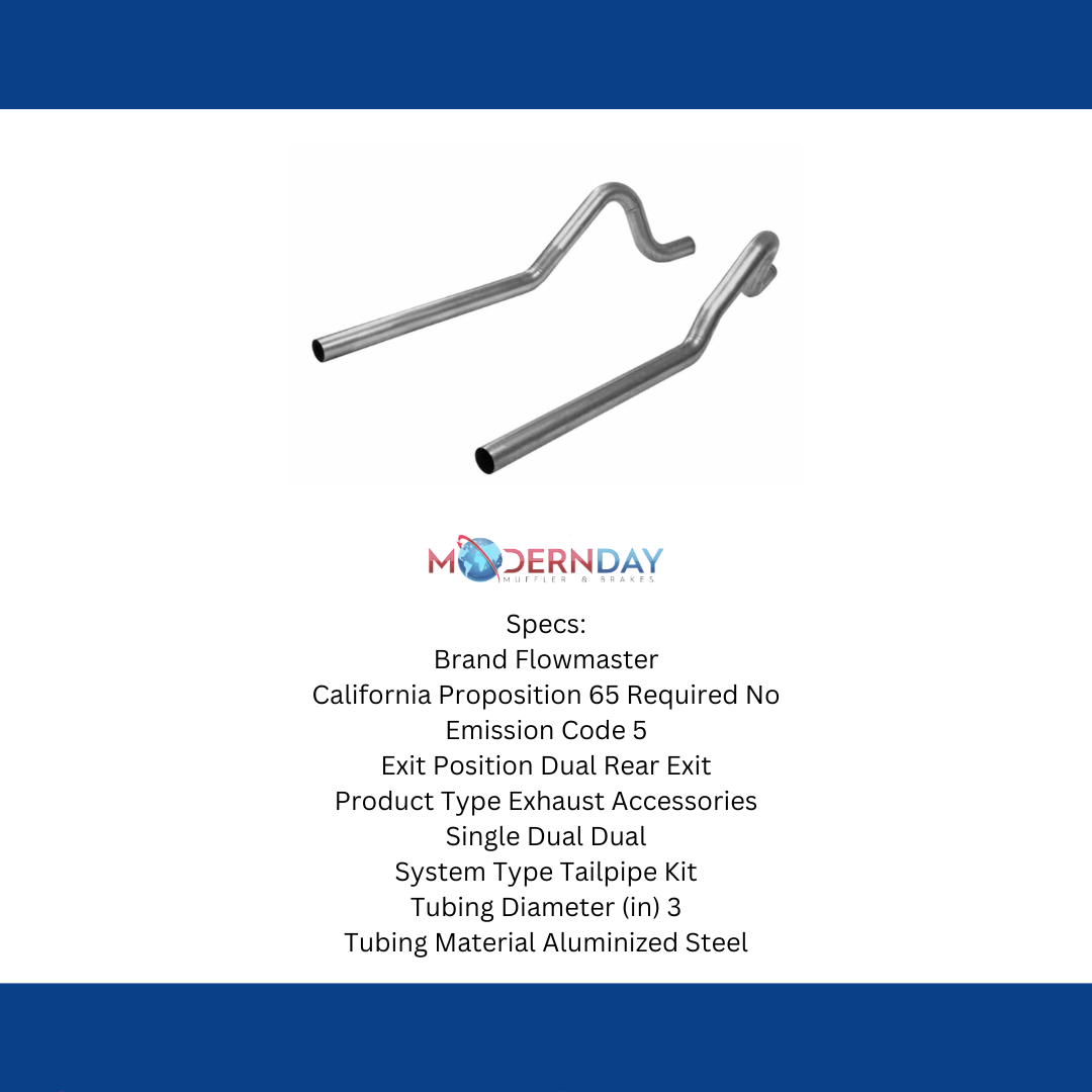 Flowmaster 15823 - Pre-Bent Tailpipes - 1962-1974 MOPAR B-Body 3.0 Inch Mandrel Bent Aluminized Steel Tailpipes