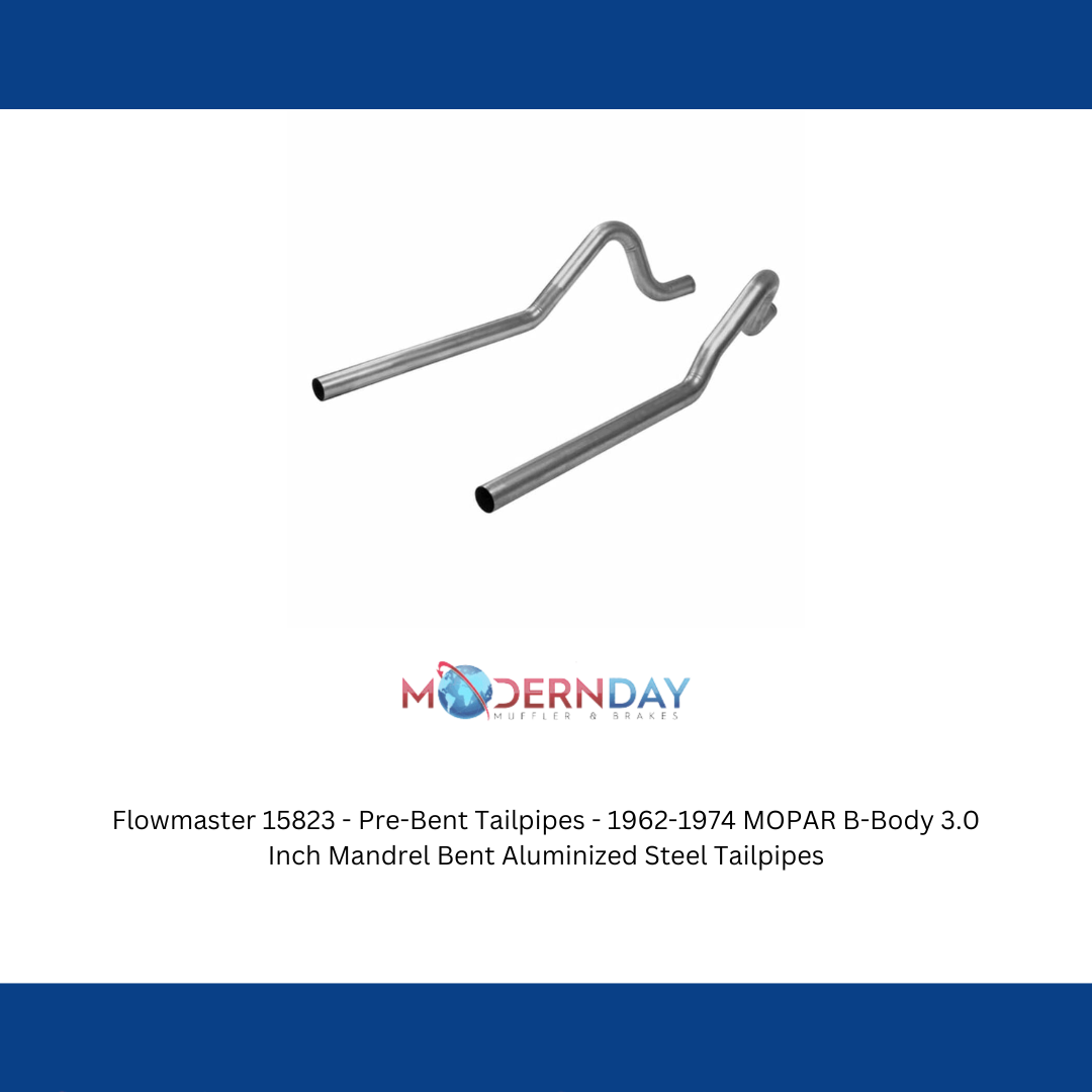 Flowmaster 15823 - Pre-Bent Tailpipes - 1962-1974 MOPAR B-Body 3.0 Inch Mandrel Bent Aluminized Steel Tailpipes