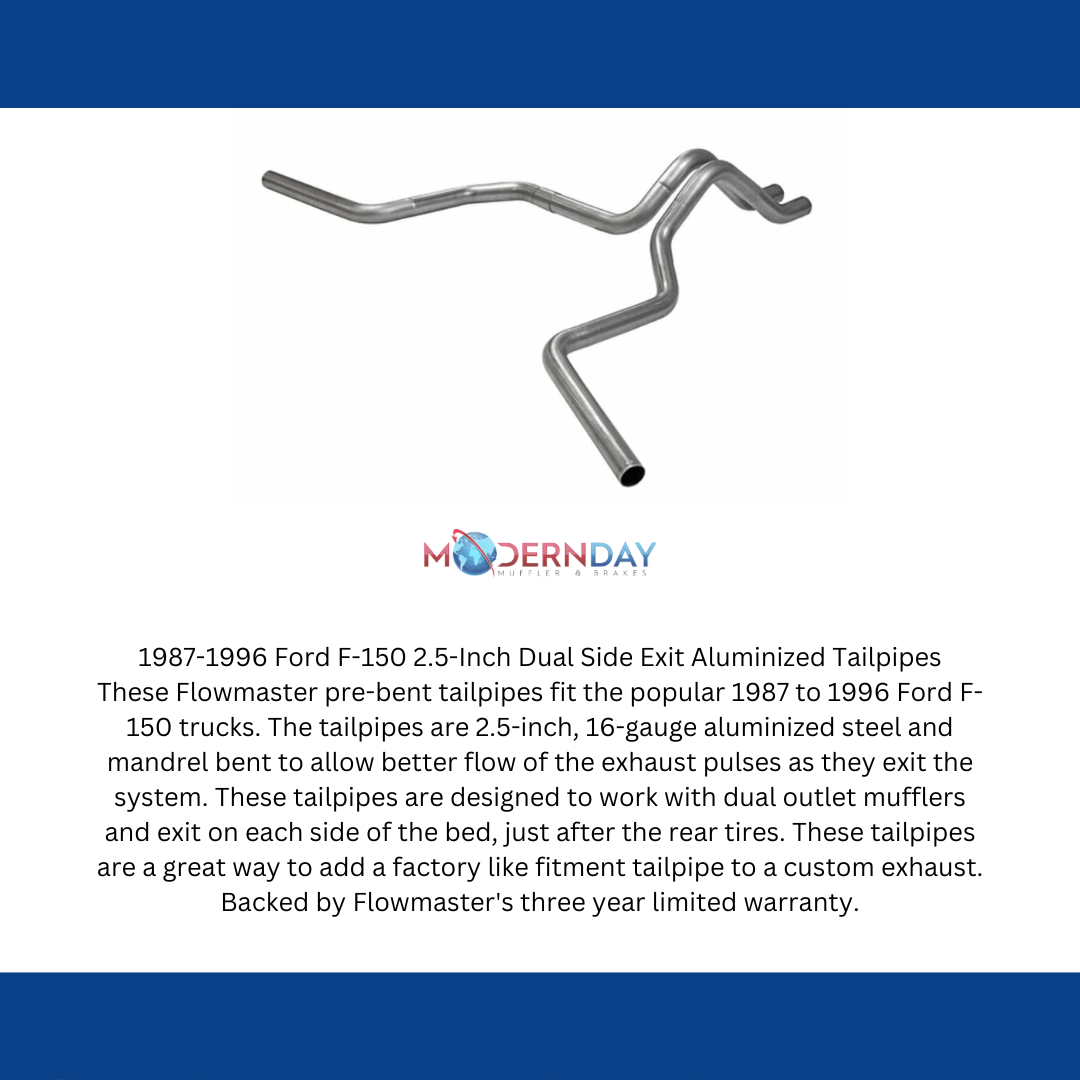 Flowmaster 15828 - 1987-96 Ford F-150 2.5-Inch Dual Side Exit Aluminized Tailpipes