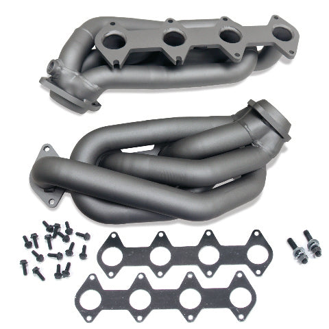 Fits 2005-2010 Mustang GT 1-5/8 Shorty Tuned Length Headers-Titanium-1612