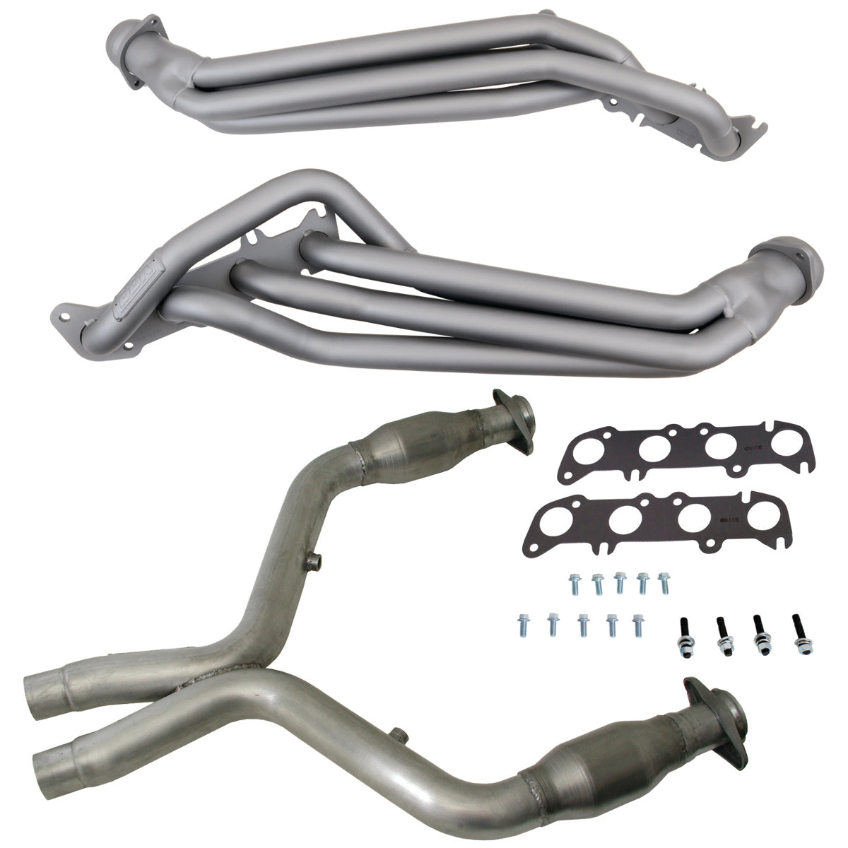 Fits 2011-2014 Mustang GT 1-3/4 Tube Headers, Short Mid X Pipe w/Converter-16331 - Car Part People