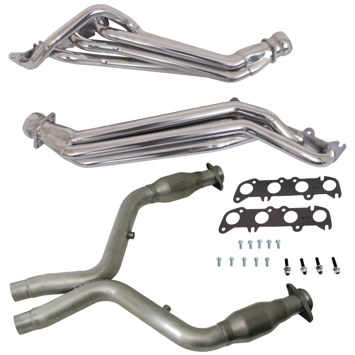 Fits 2011-14 Mustang GT 1-3/4 Long Tube Header, Short Mid Pipe w/Converter-16333 - Car Part People