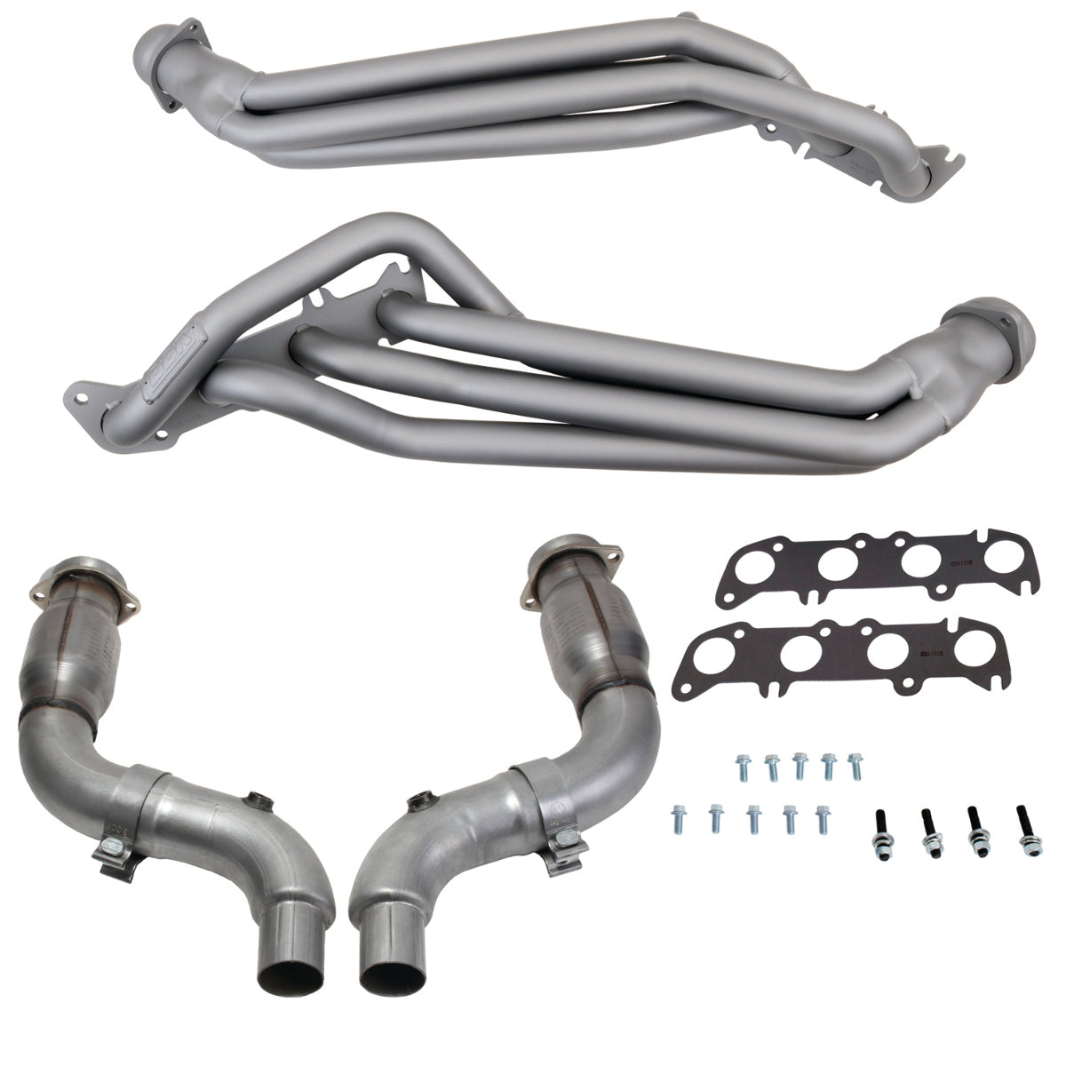 Fits 2015-2023 Mustang GT 1-3/4 Tube Headers, Short Mid X Pipe w/Converter-16334 - Car Part People