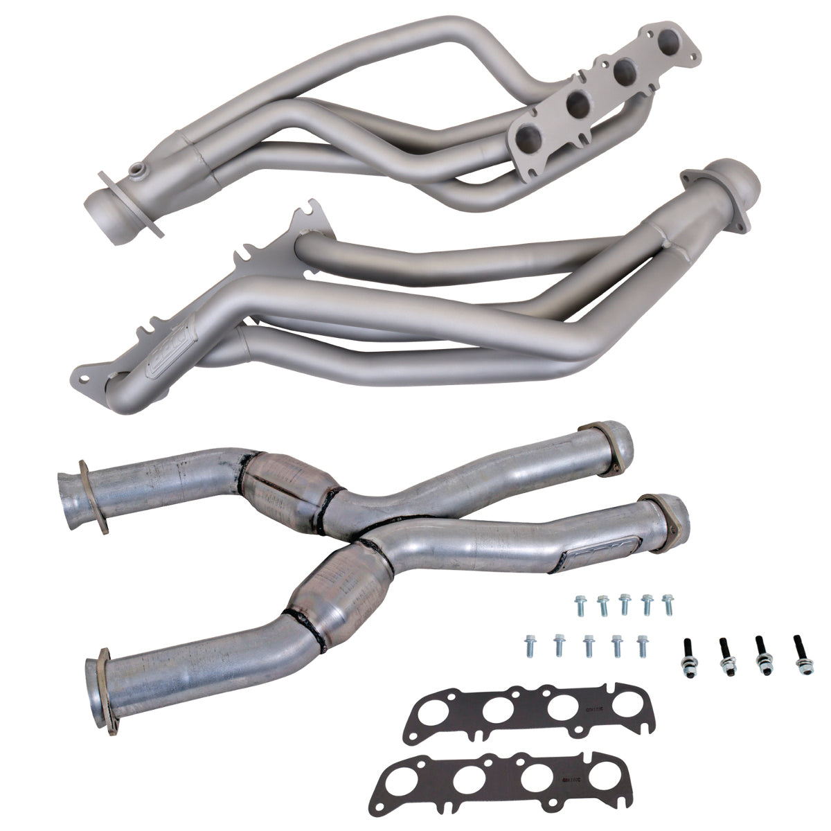 Fits 1986-2004 Mustang 1-3/4" Tube Headers, Short Mid X Pipe w/Converters-16342 - Car Part People