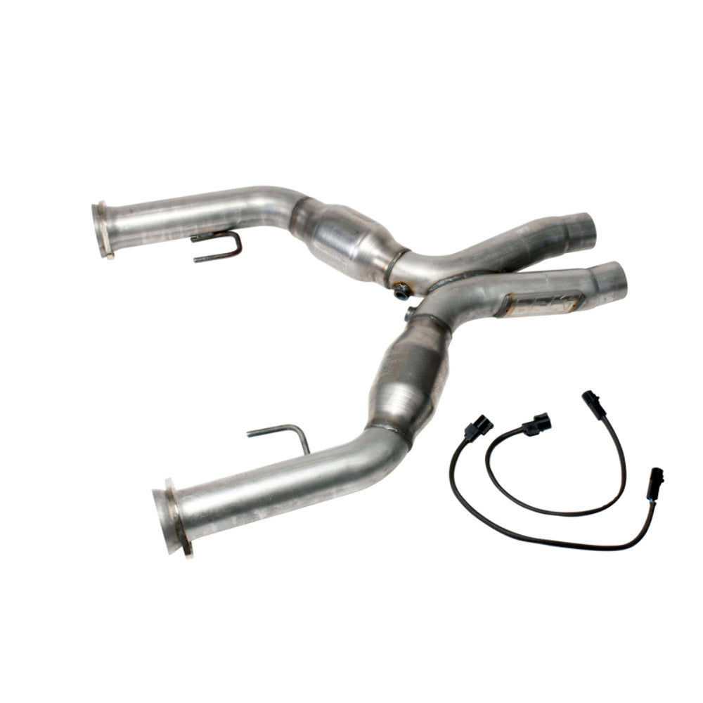 Fits 2005-2010 Mustang GT 2-3/4 Short Mid X Pipe w/High Flow Catalytic-1637