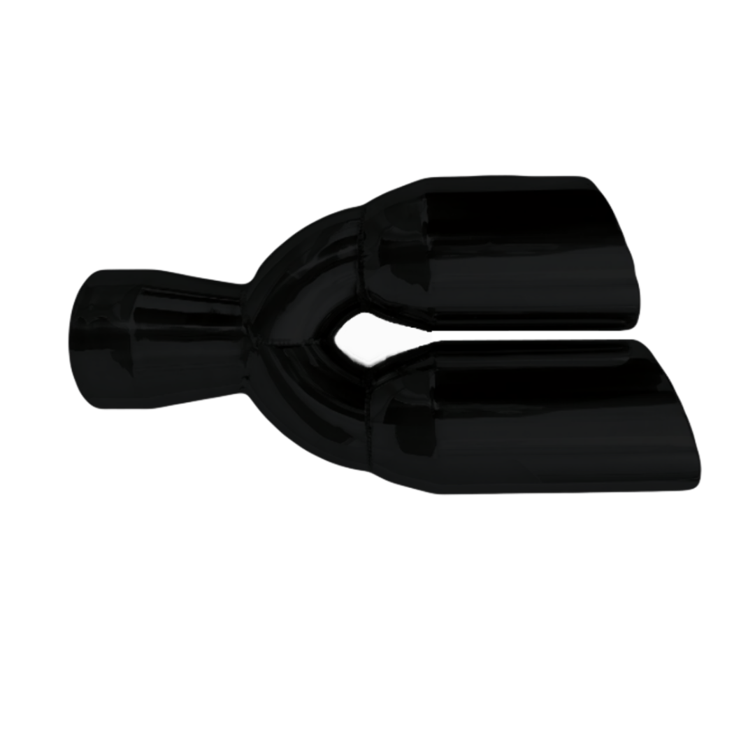 3" IDX3.5"X13.5" -Dual Double Wall Slant Cut S/S Black Exhaust Tip 1637BK