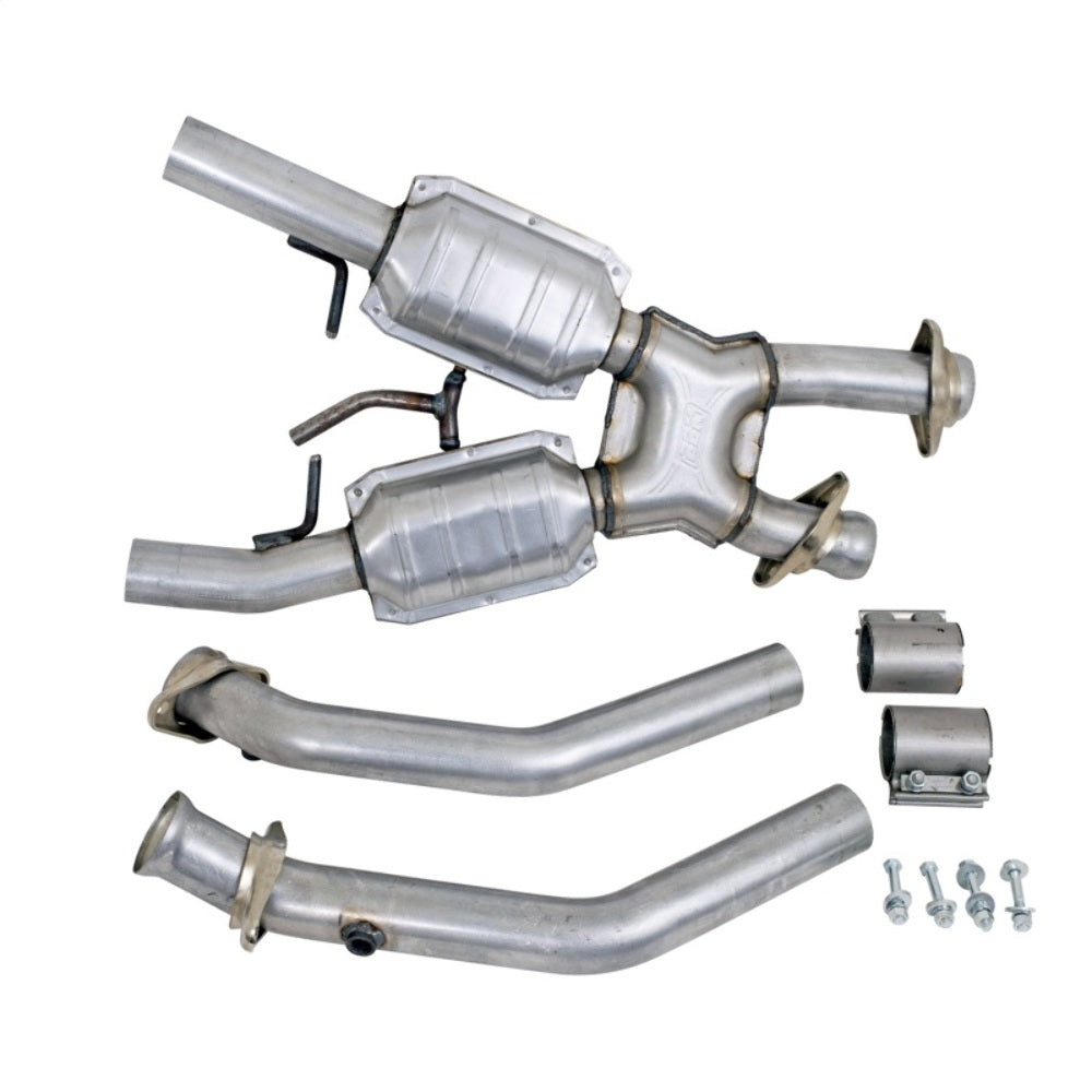 Fits 1986-1993 Mustang 5.0 2.5 Full X Pipe W/ Catalytic Converters-1662 - Car Part People