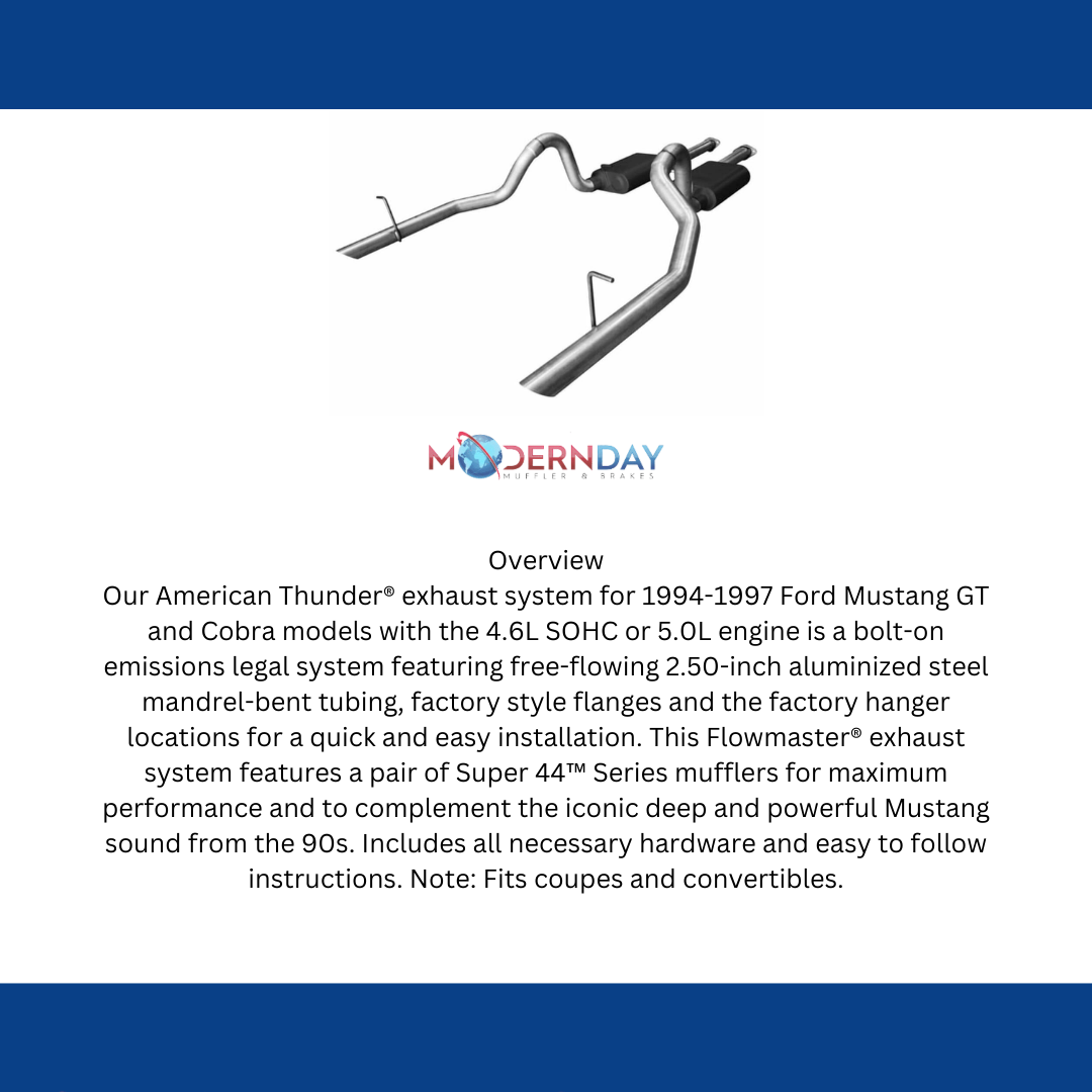 1994-1997 Ford Mustang Cat-back Exhaust System Flowmaster American Thunder 17112