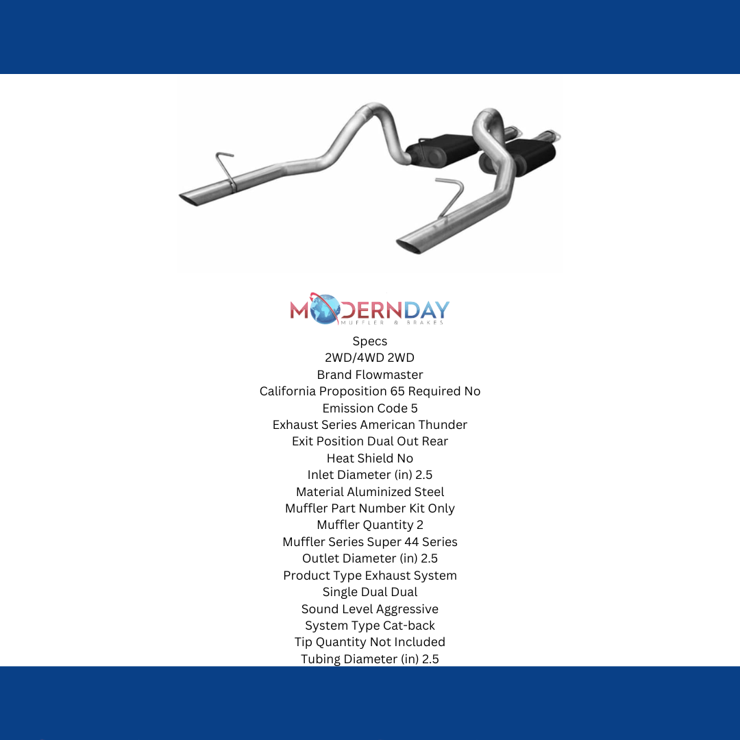 1986-1993 Ford Mustang Cat-back Exhaust System Flowmaster American Thunder 17113
