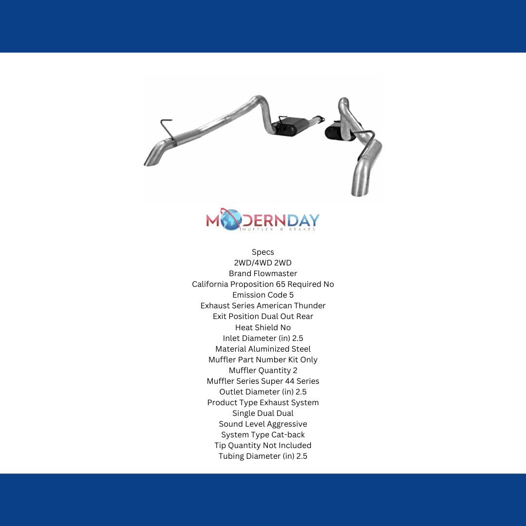 1987-1993 Ford Mustang GT Cat-back Exhaust System Flowmaster American Thunder 17