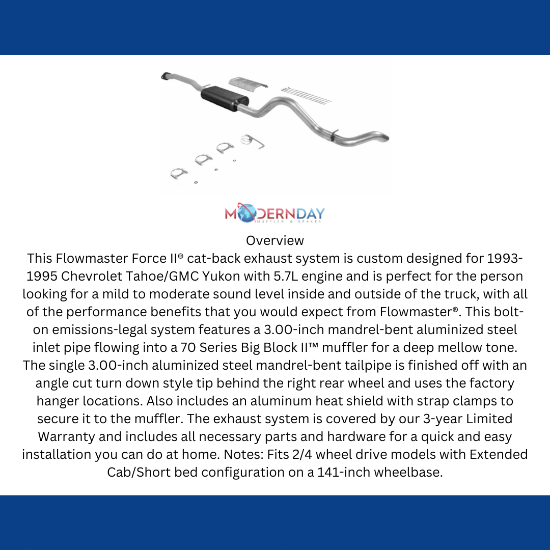 1993-1995 Chevrolet C1500 Cat-back Exhaust System Flowmaster Force II 17147