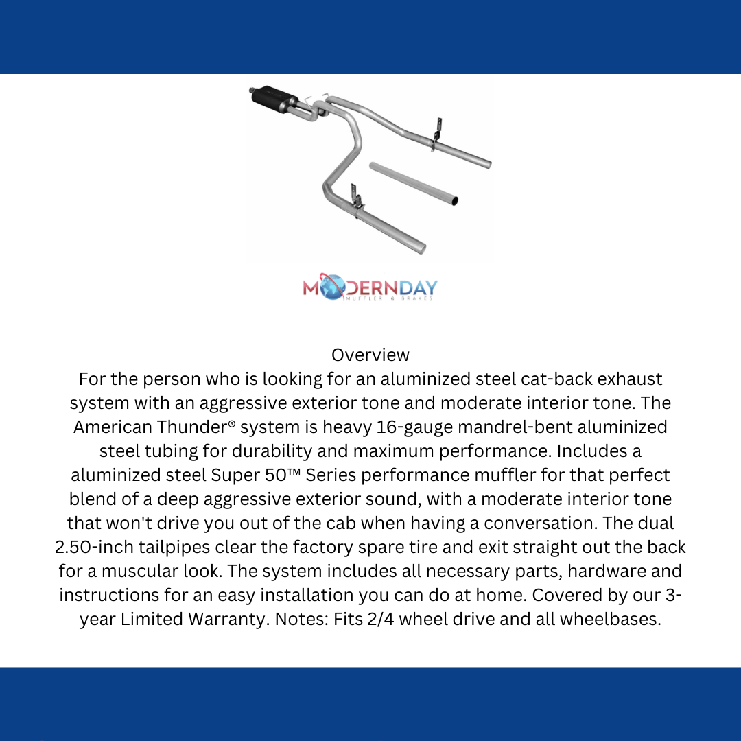 1994-2001 Dodge Ram 1500 Cat-back Exhaust System Flowmaster American Thunder 171