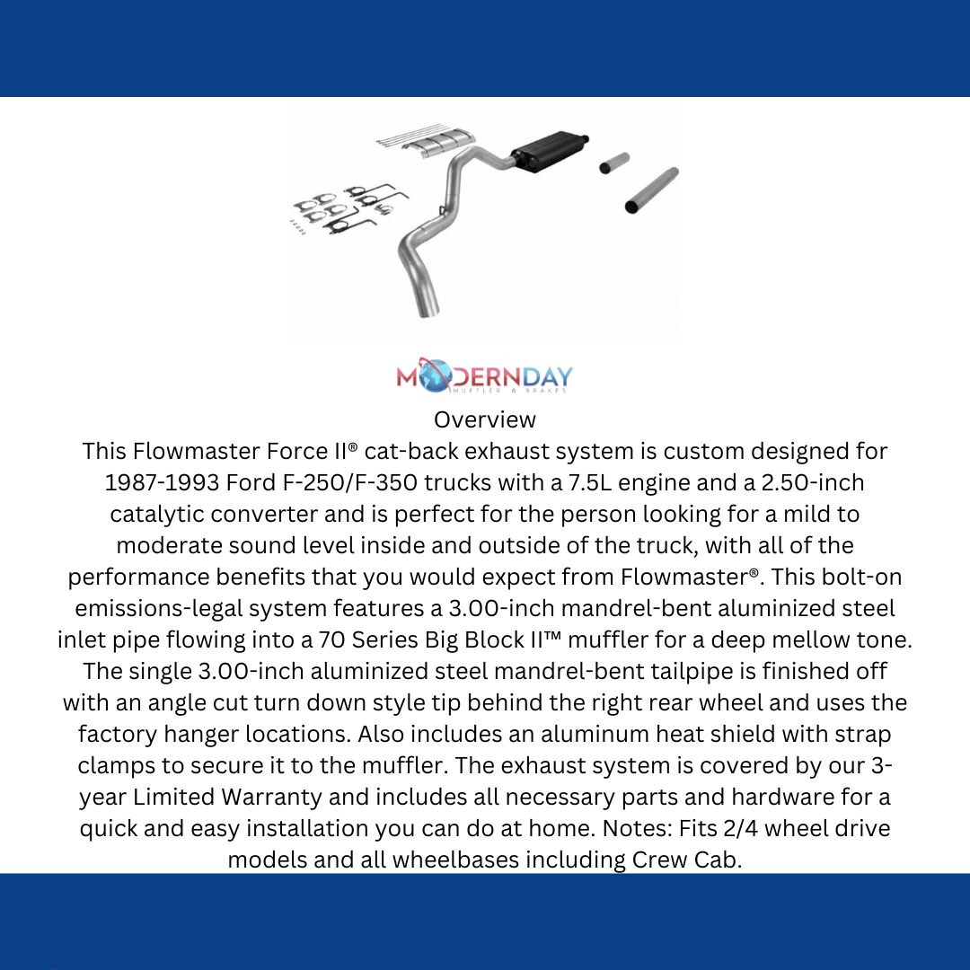 1986-1993 Ford F-250 Cat-back Exhaust System Flowmaster Force II 17198