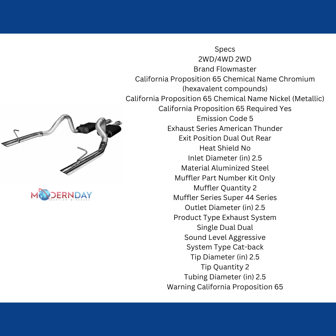 1986-1993 Ford Mustang LX Cat-back Exhaust System Flowmaster American Thunder 17213