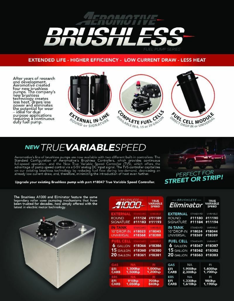 Aeromotive 18043 Brushless A1000 Fuel Pump with Fuel Cell Pickup and VSC