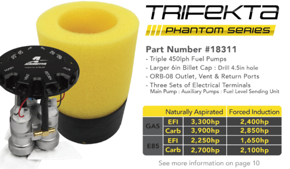 Aeromotive 18311 Trifekta™ Phantom In-Tank Kit - Fuel Pump Car Part People