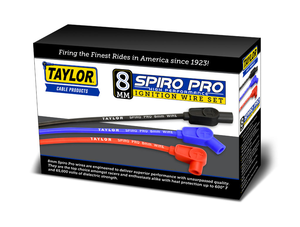 Spark Plug Wire Set Universal 8mm Silicone Spiro Pro 350 ohm/ft Red 77247