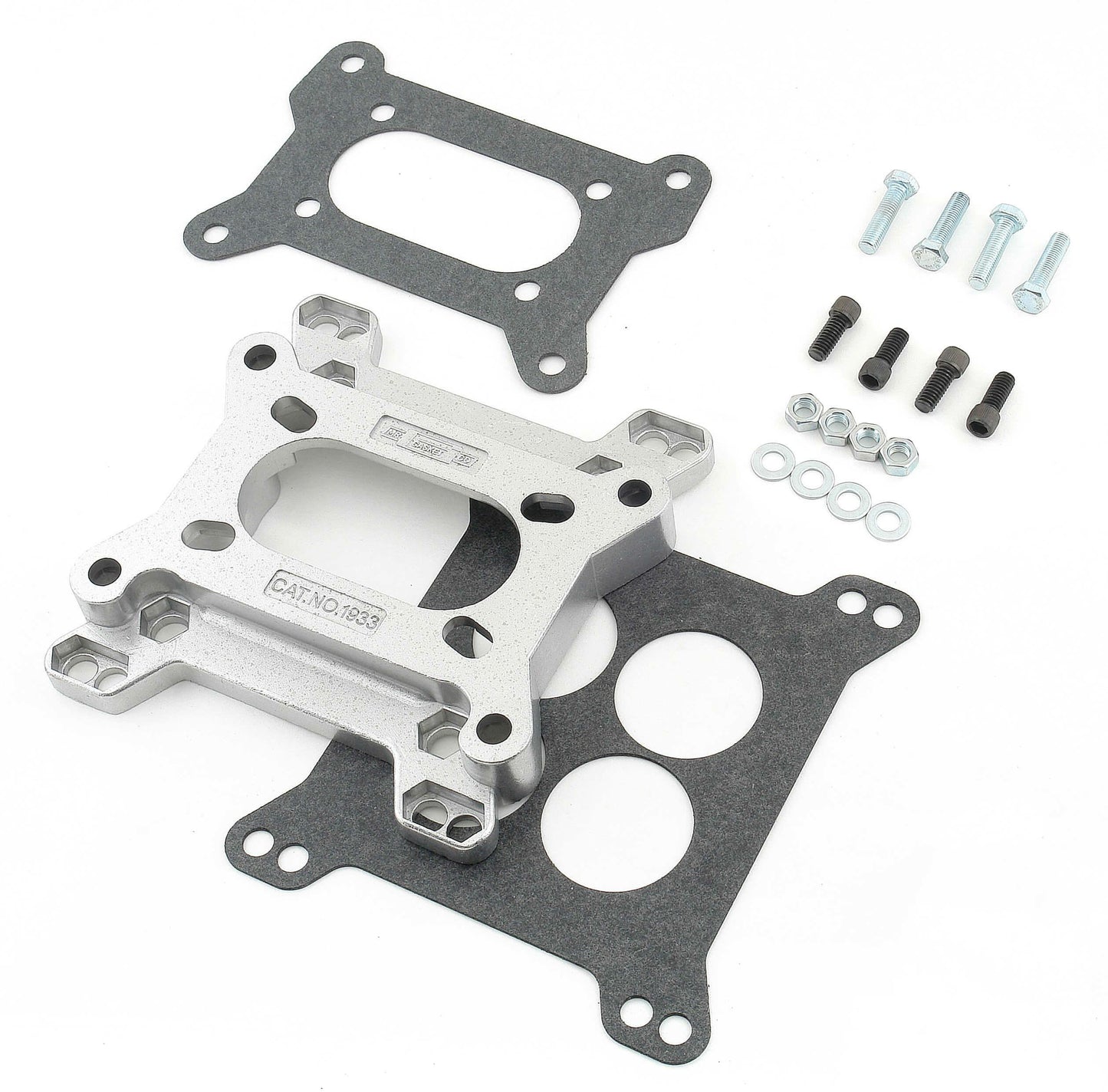 Mr. Gasket 1933 - Carb Adapter Kit 4-Barrel to 4-Bolt 2-Barrel SBC Chevy