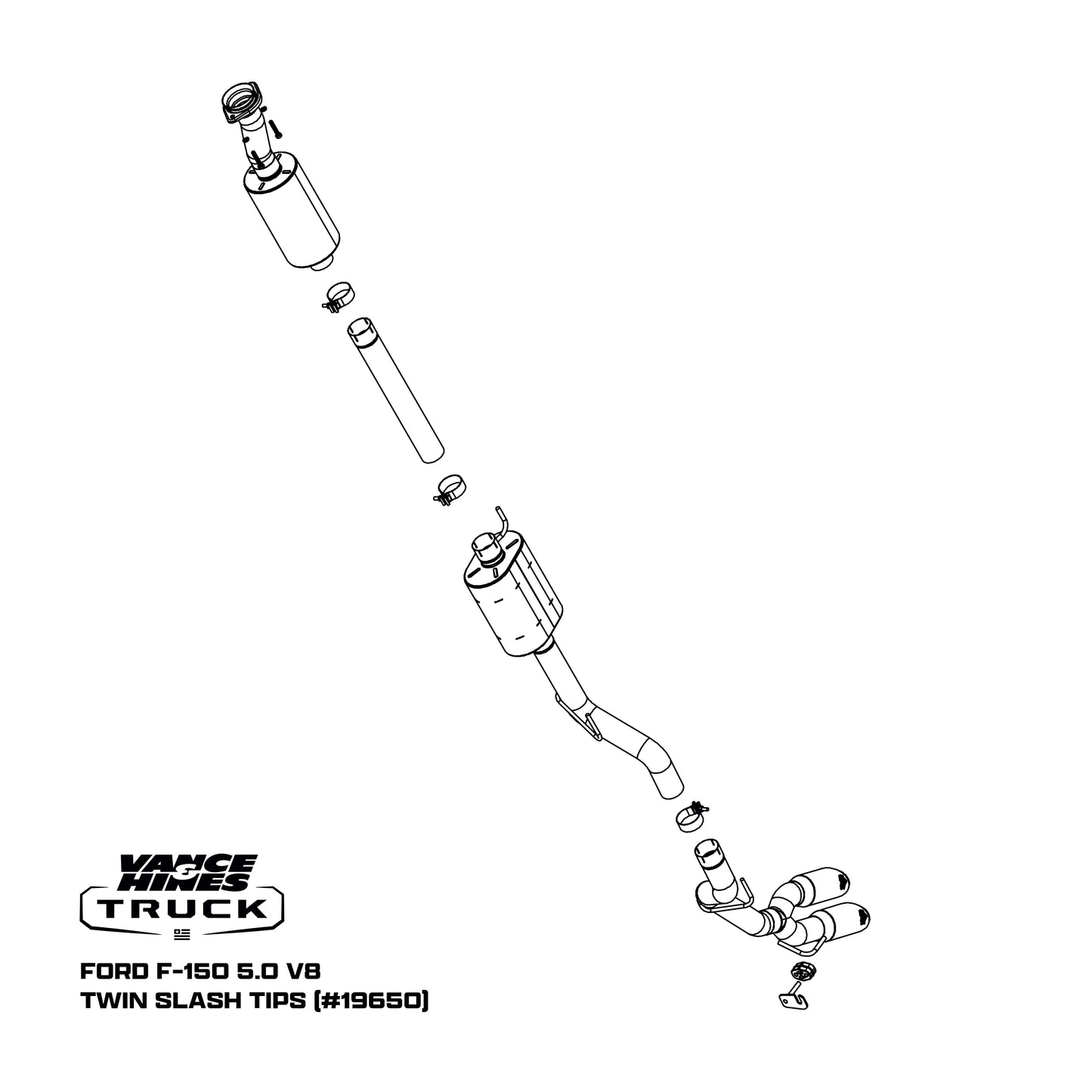Fits 2021-2023 Ford F-150 Cat Back Performance Exhaust System 19650-VAH